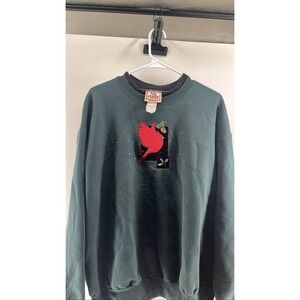 Morning Sun Cardinal Bird Sweatshirt Women's L Grandma core